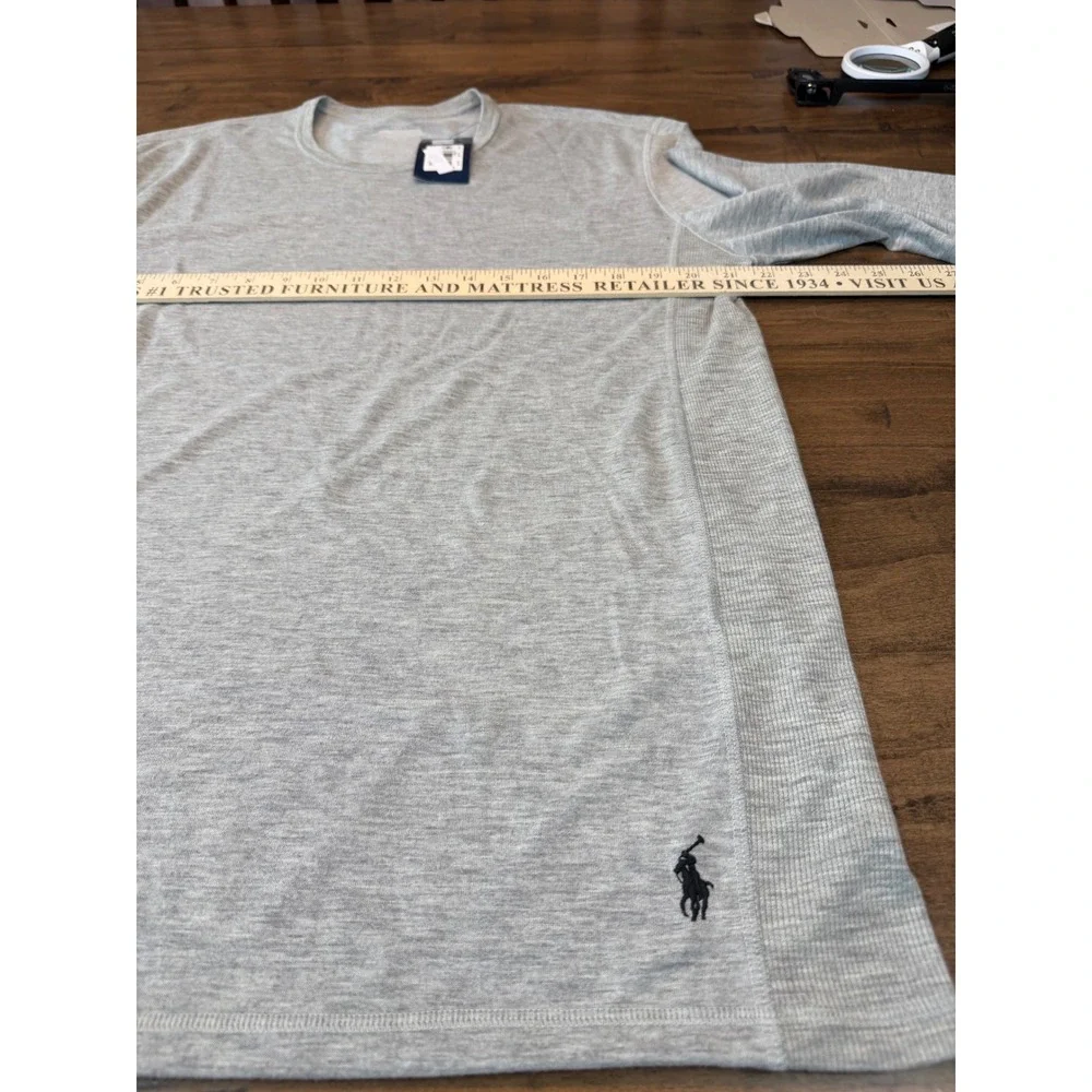 Polo Ralph Lauren Mens Long Sleeve Performance T-Shirt Gray cotton  Large NWT